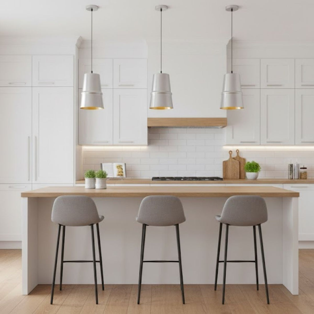 Pendant Light with Gold Interior – Modern Hanging Ceiling Lamp