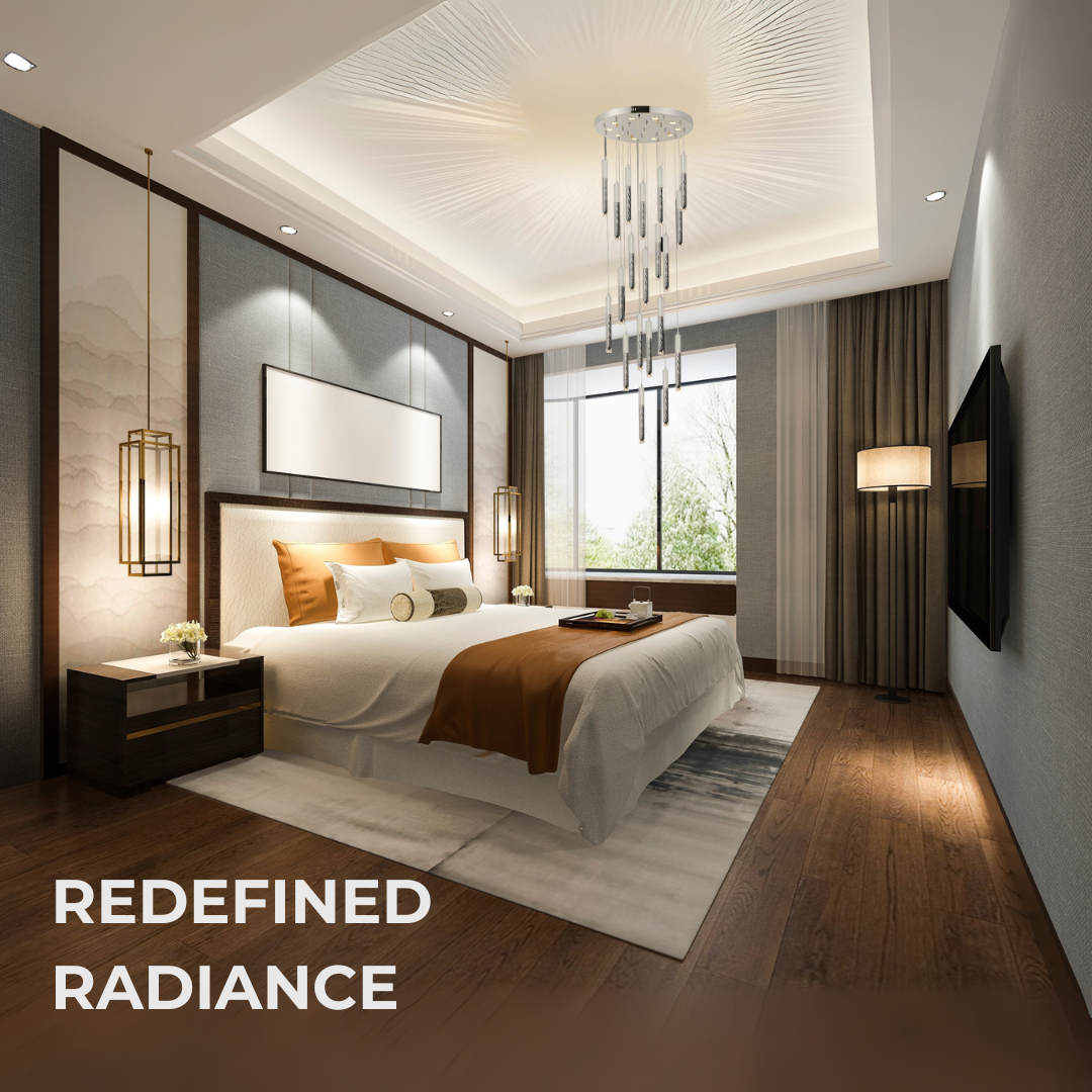 Long Crystal Chandelier – 3 Color LED