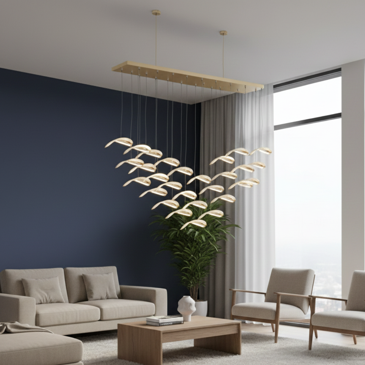 Large Acrylic & Iron Decorative Piece with Premium FR Gold Base