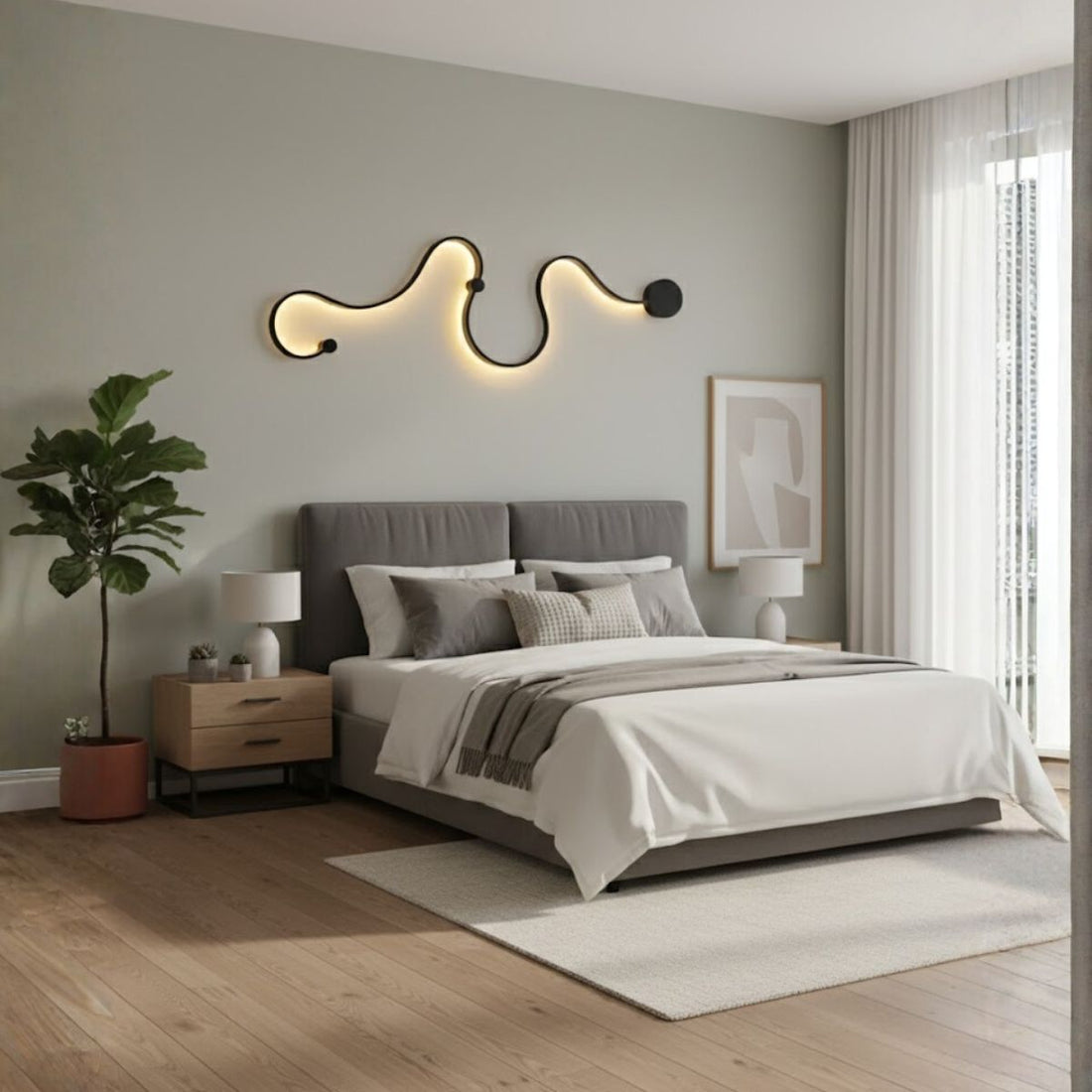 Abstract S-Curve Modern LED Wall Light – Contemporary Wall Sconce