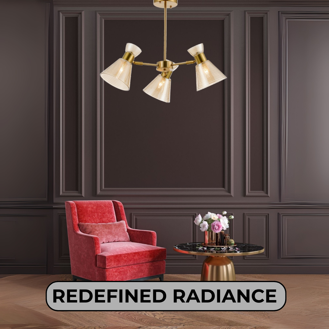 Golden Glass Copper Pendant Chandelier