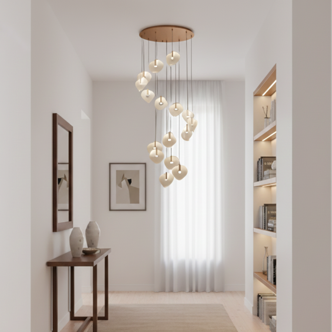 Aluminum, Acrylic & Iron Decorative Piece with Gold Base