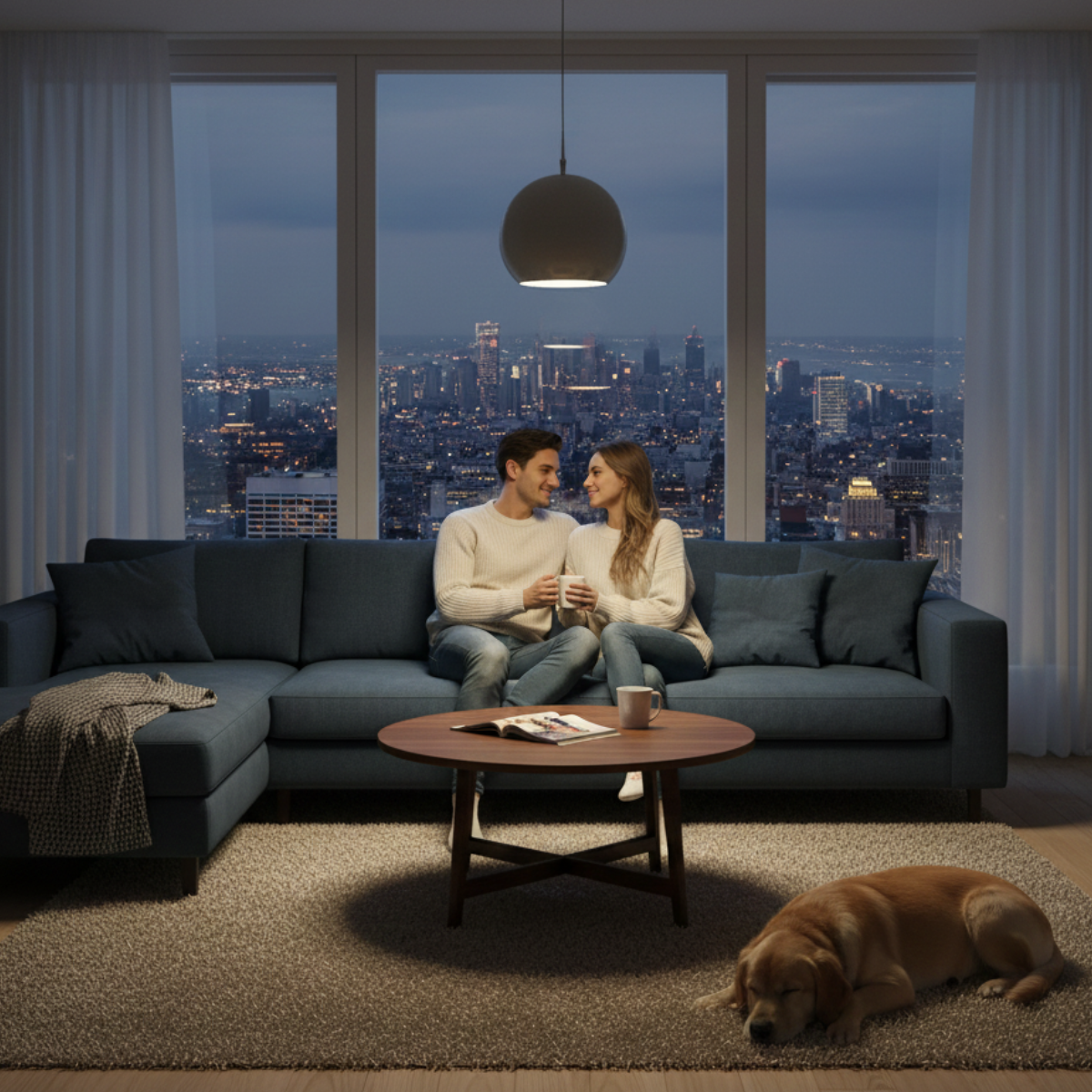 Gregg Pendant Light – Modern Pebble-Shaped Dimmable Lamp