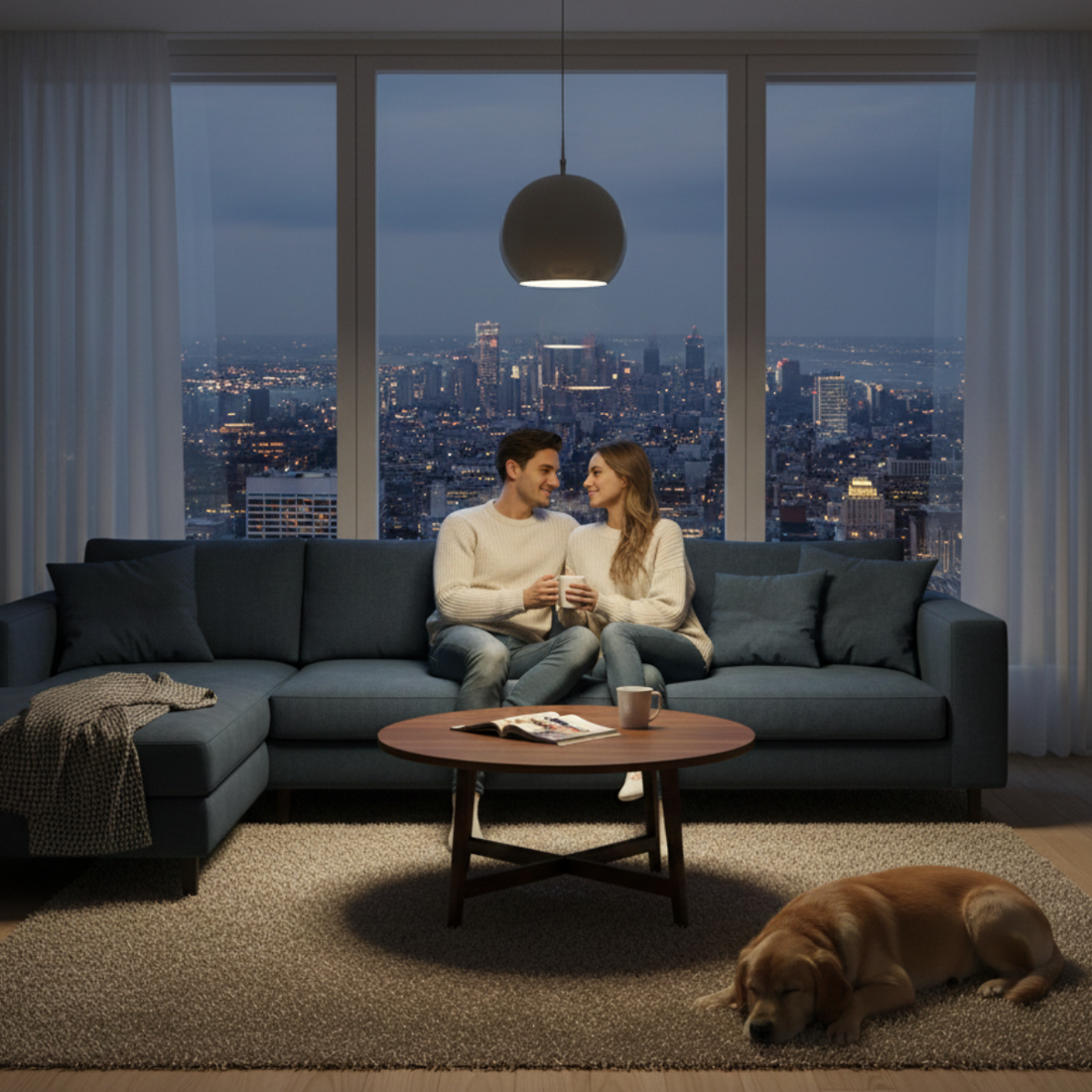 Gregg Pendant Light – Modern Pebble-Shaped Dimmable Lamp