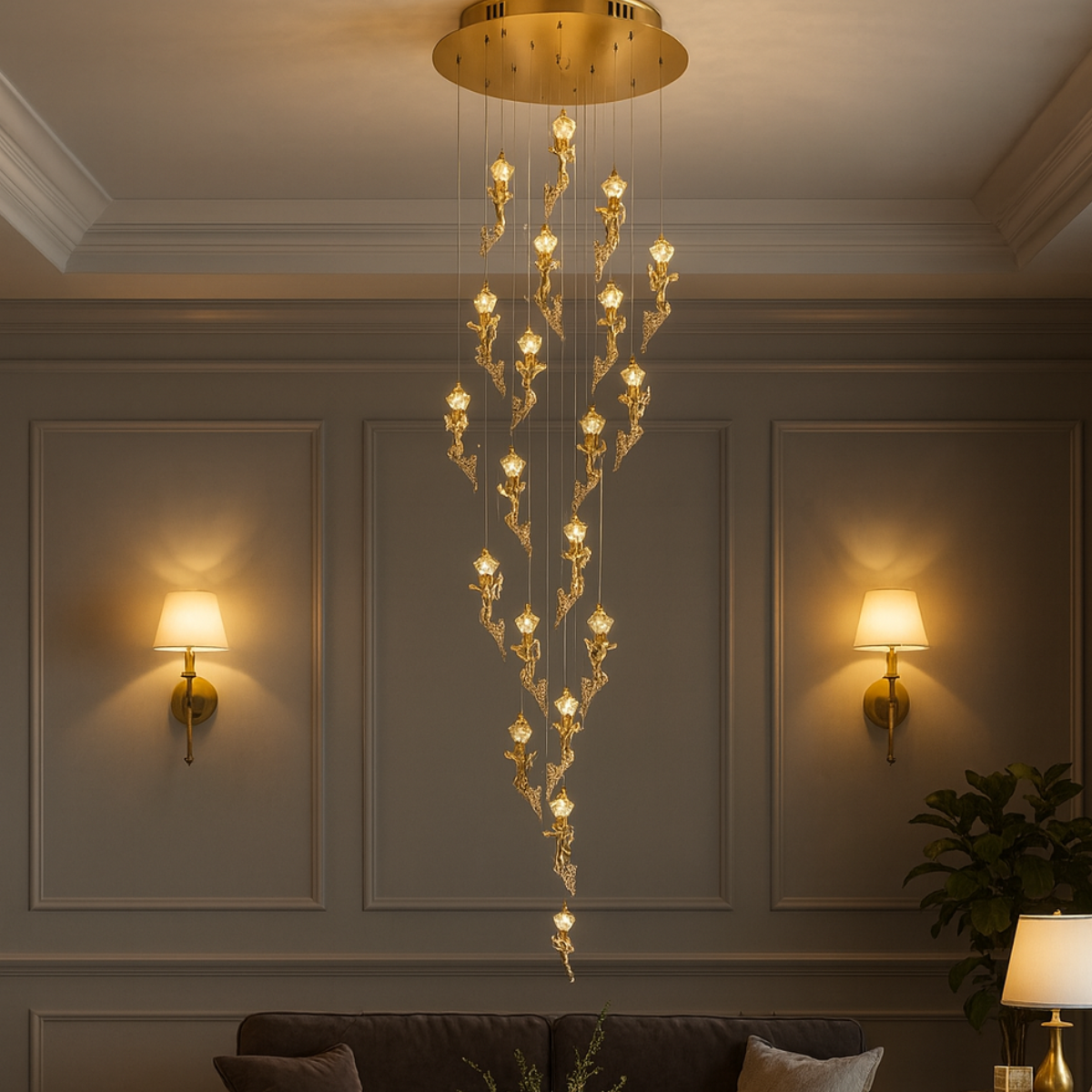 Crystal & Iron Decorative Piece with FR Gold Base