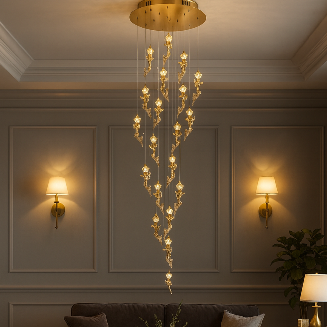 Crystal & Iron Decorative Piece with FR Gold Base