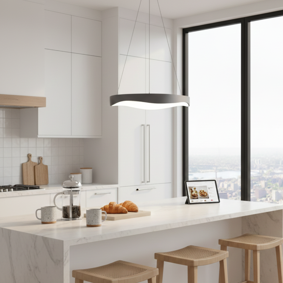 Modern LED Ring Pendant Light – Contemporary Ceiling Hanging Lamp