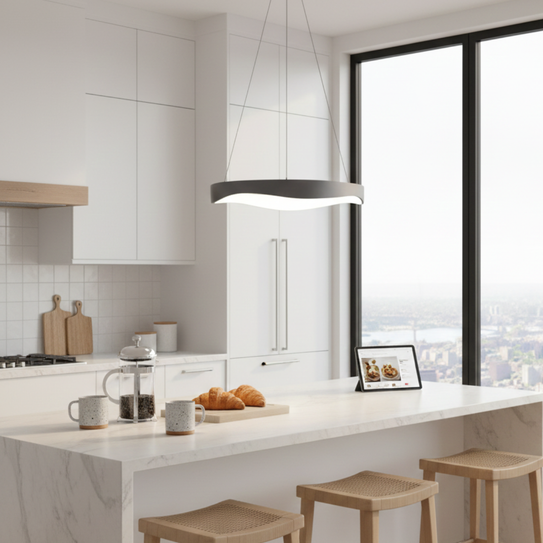 Modern LED Ring Pendant Light – Contemporary Ceiling Hanging Lamp