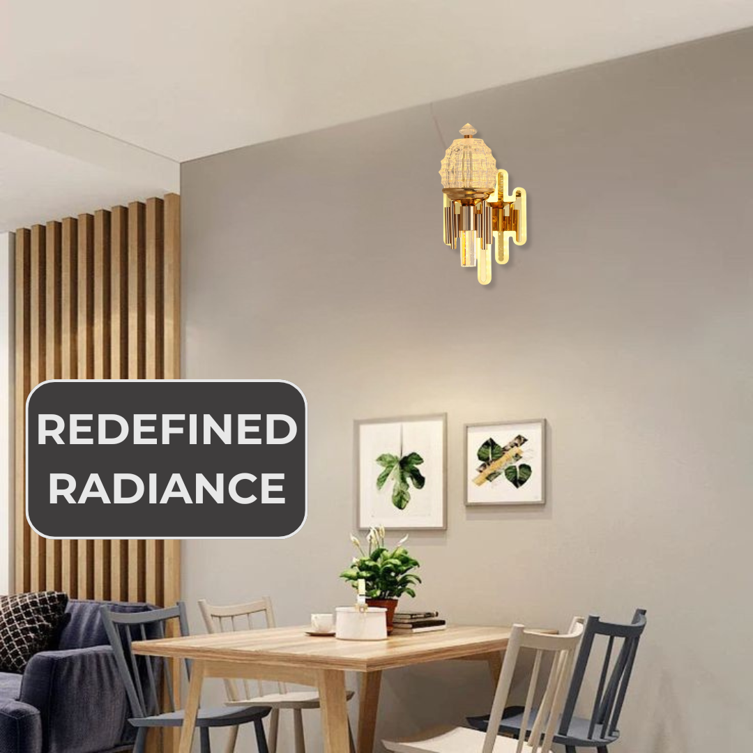 Elegant Gold Crystal Art Wall Lamp