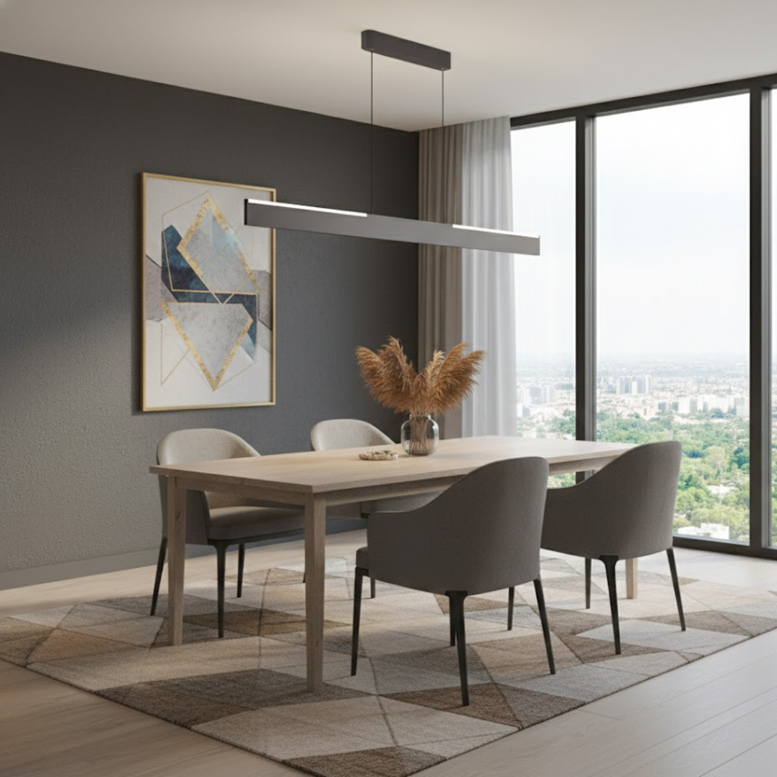 Sleek Linear LED Suspension Light – Modern Ceiling Pendant