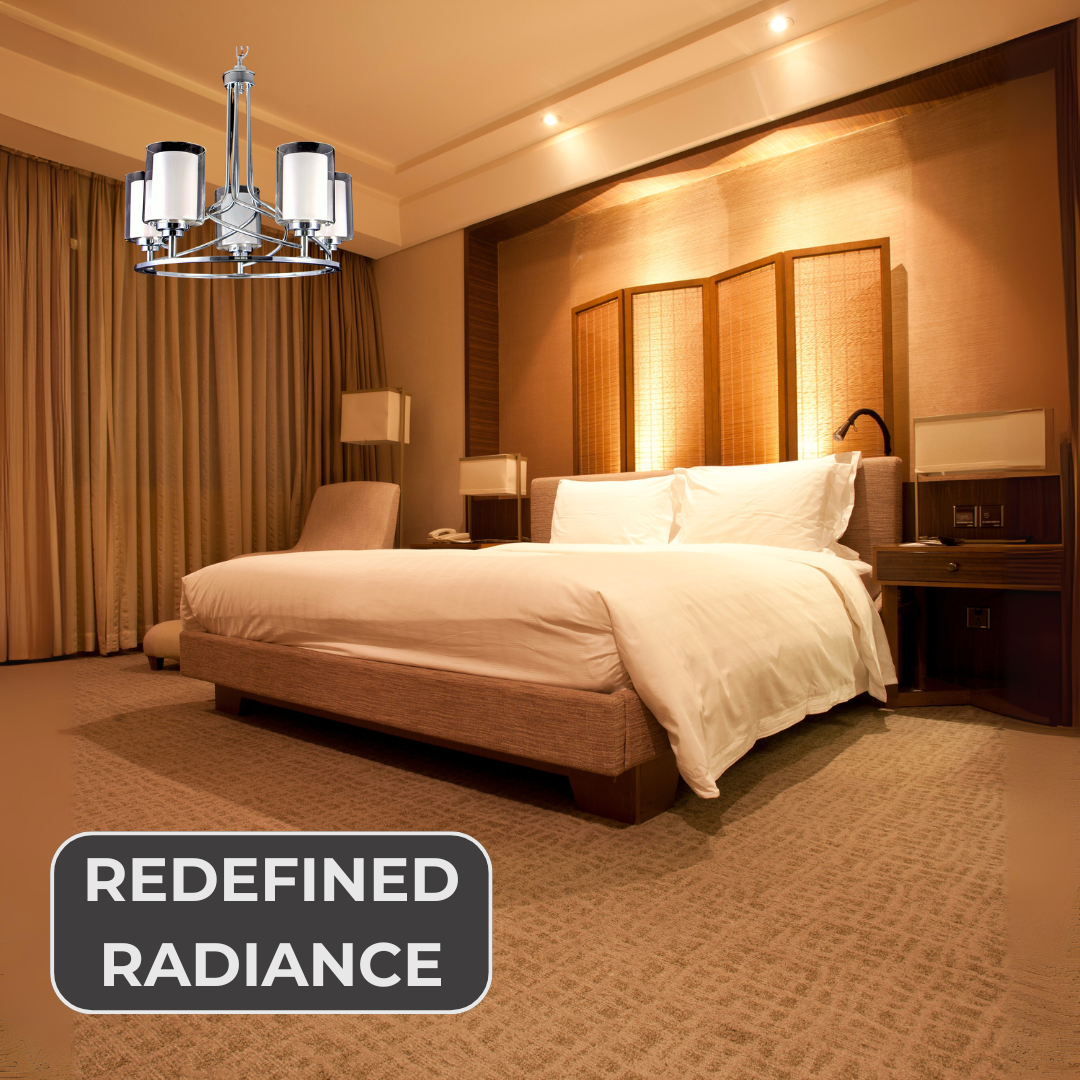 Modern Metal and Glass Chandelier