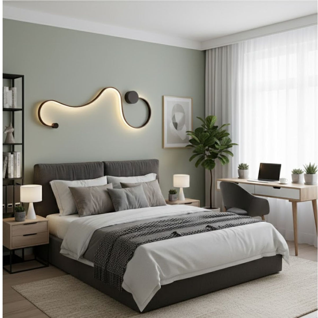 Modern Flowing Wave LED Wall Sconce – Contemporary Wall Light Fixture