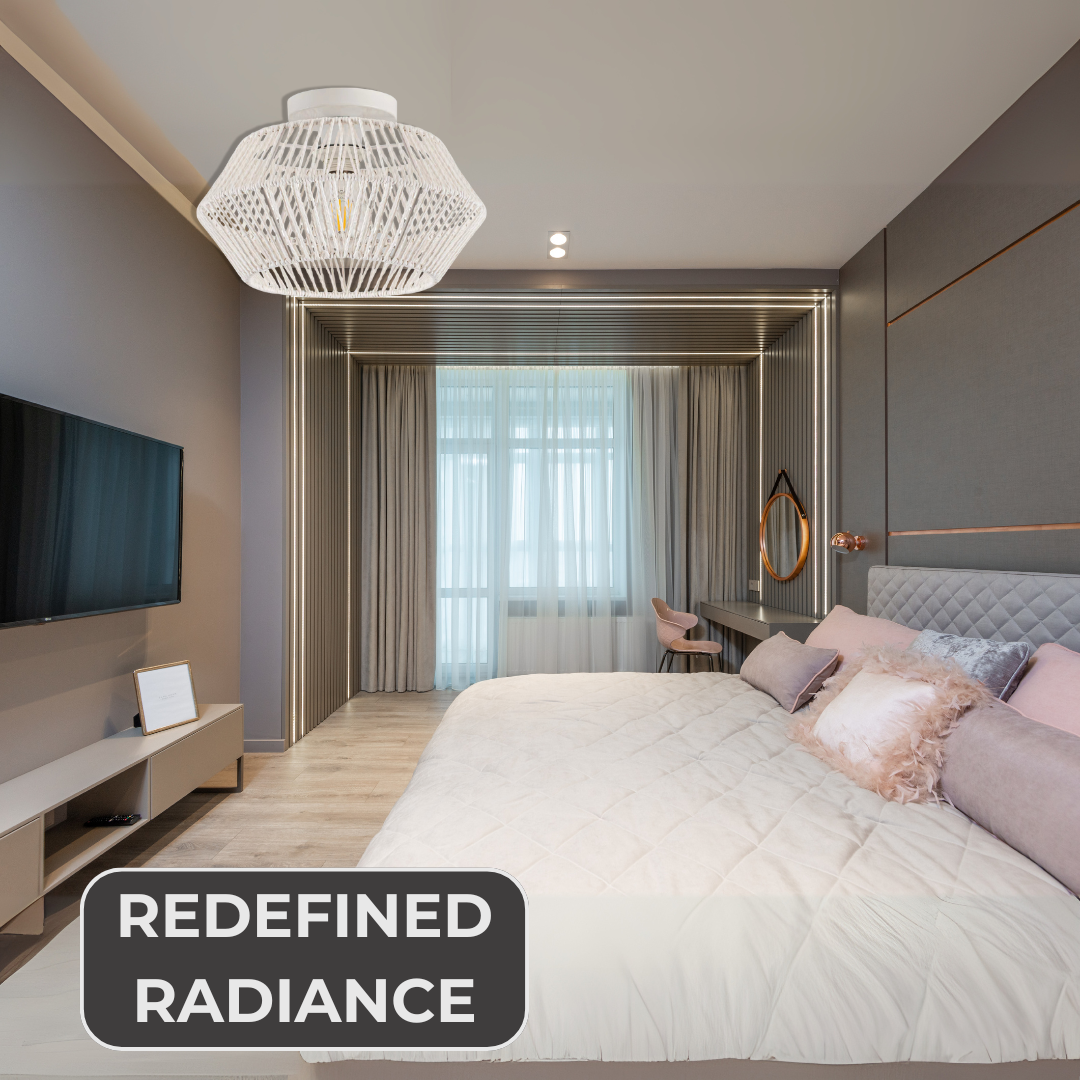 Rustic Black and White Bamboo Chandelier