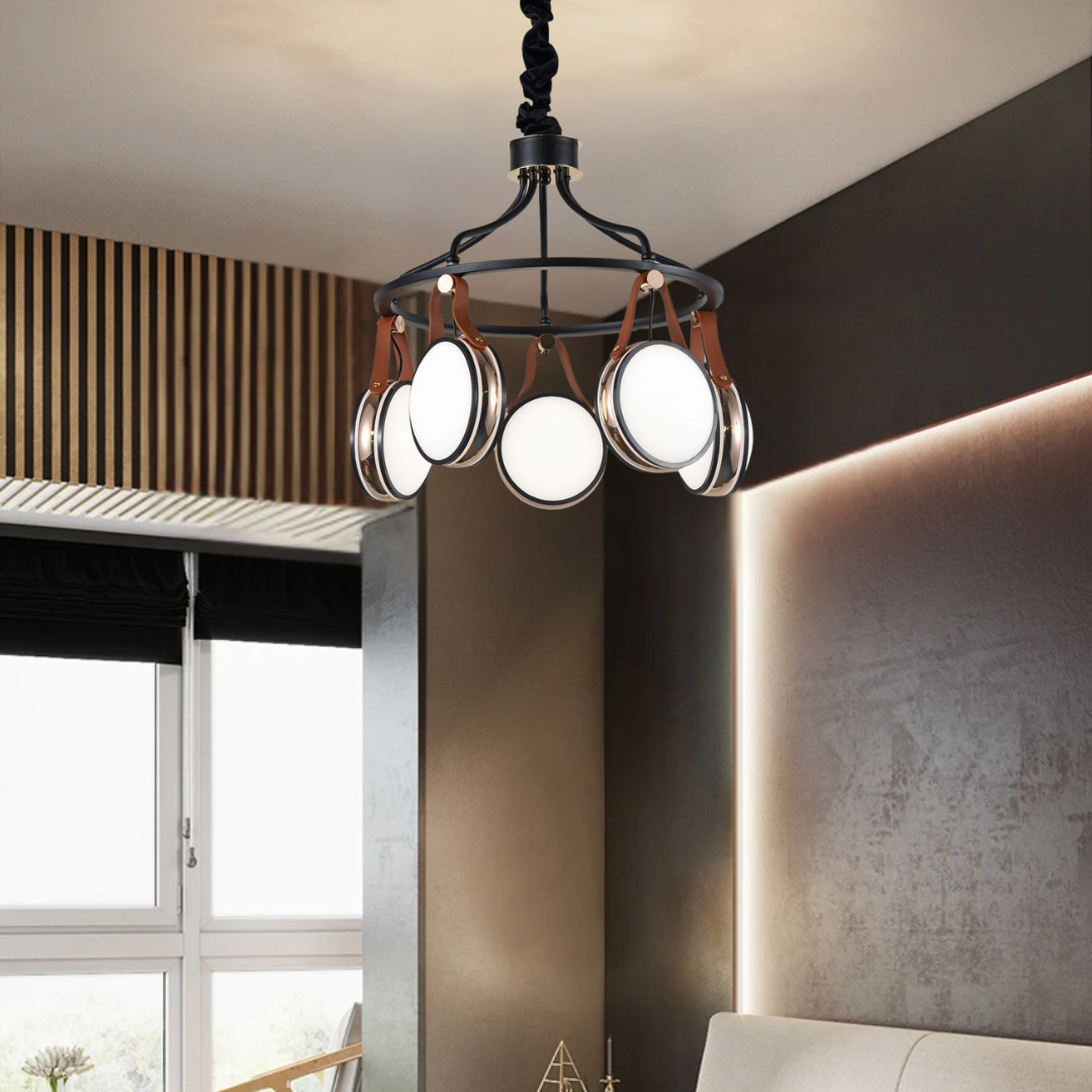 Adjustable 3-Color Leather LED Ceiling Light