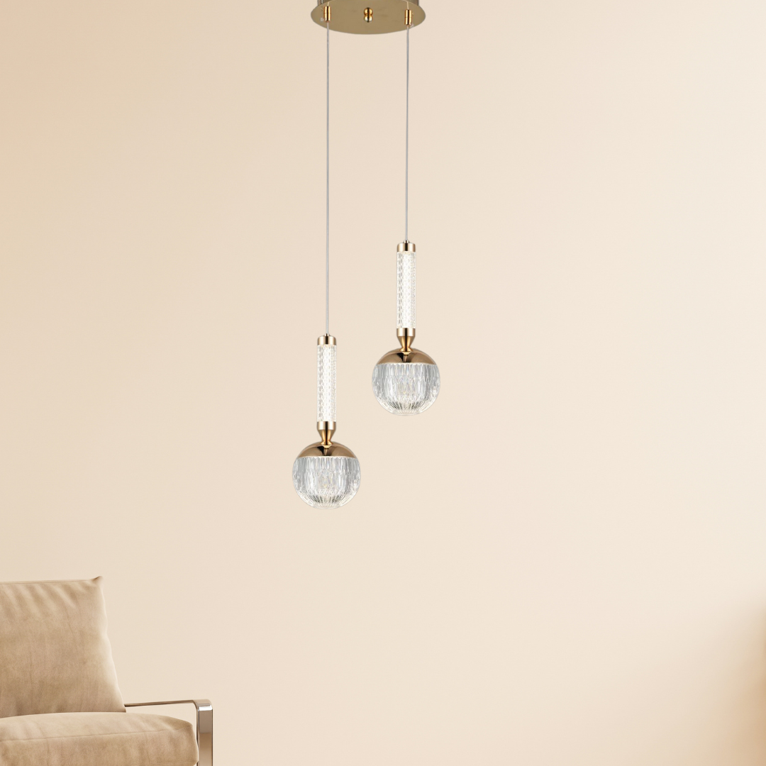 Double Acrylic Adjustable 3-Color LED Pendant