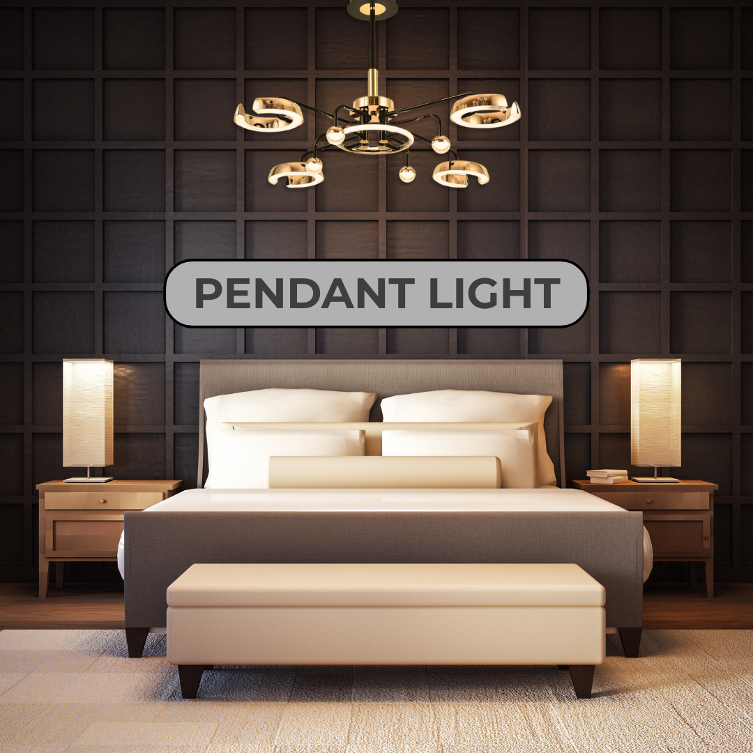 Modern Golden & Black Linear Ceiling Chandelier