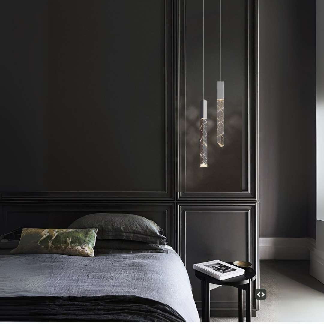 Long Crystal Double 3-Color LED Pendant