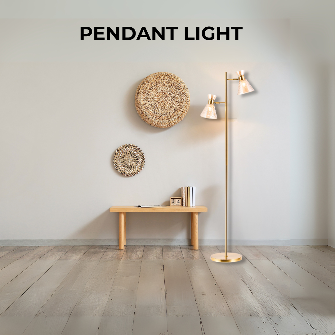 Golden Glass Copper Floor Lamp