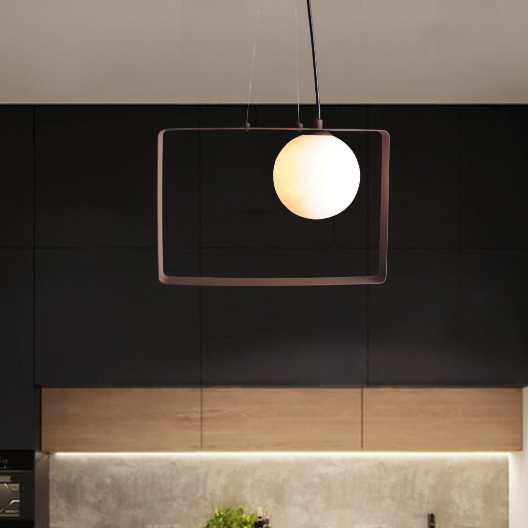 Square Steel Modern LED Pendant Light