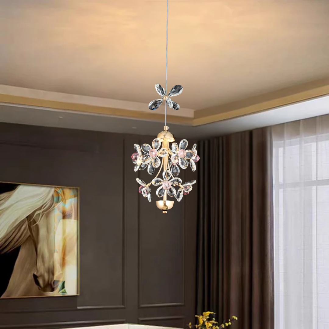 Luxury Flower Crystal LED Pendant Light