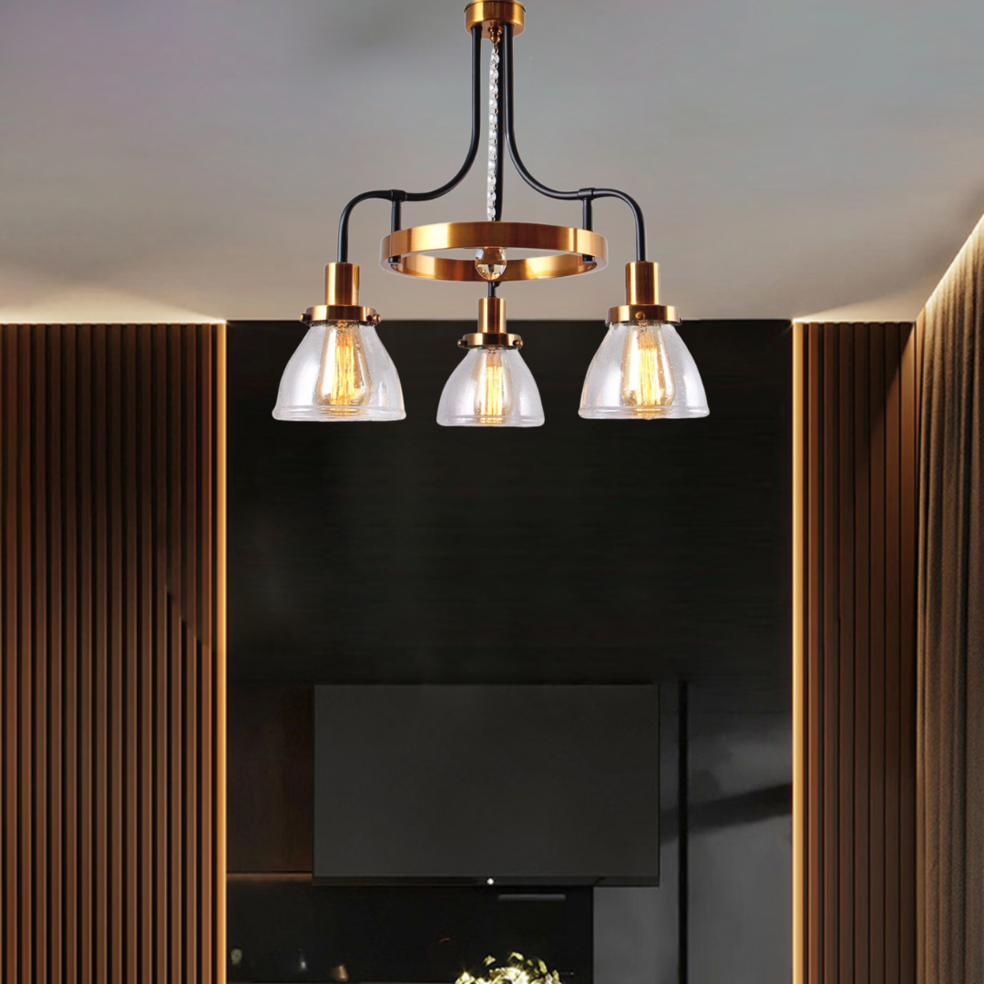 Elegant Metal Glass Modern Ceiling Chandelier