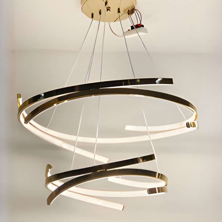 Modern Swirl LED Chandelier - Gold Finish