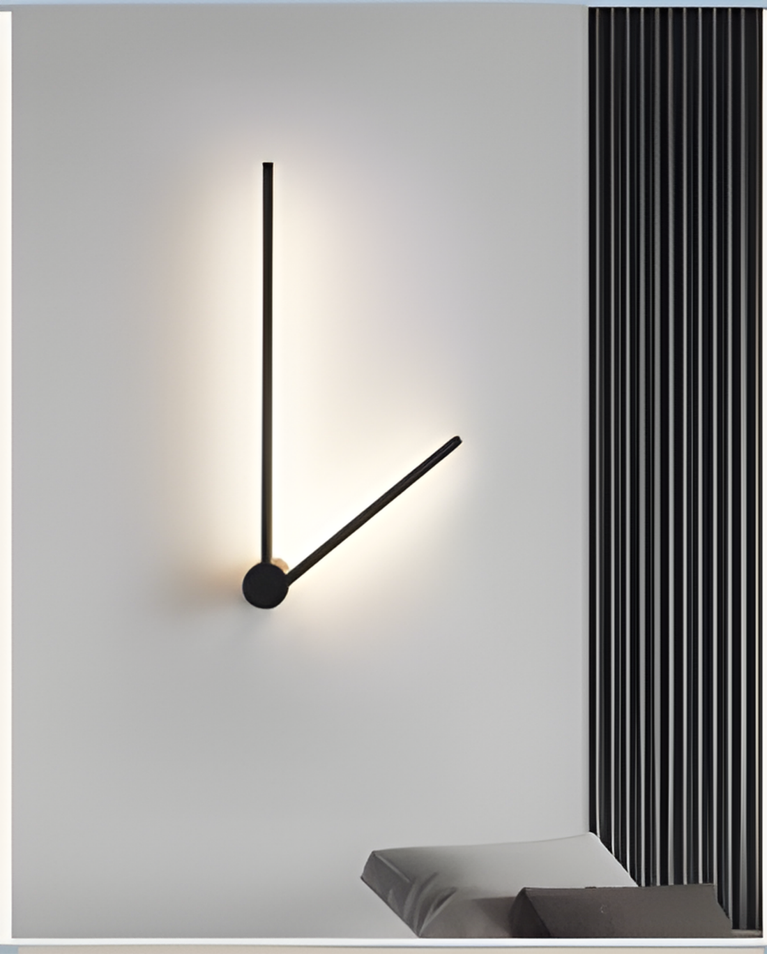 Minimalist Clock Hands LED Wall Sconce – Modern Wall Light Fixture