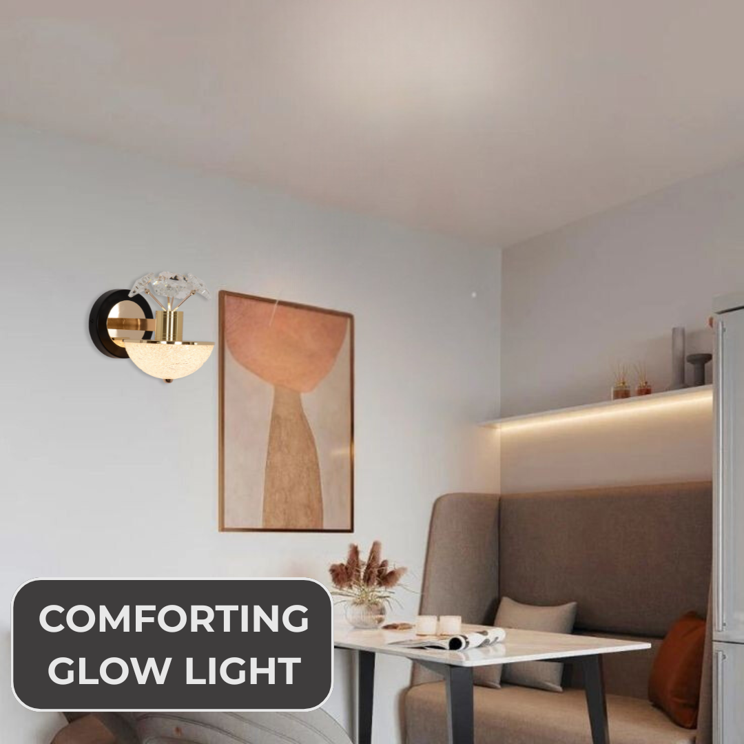 Fancy Metal and Glass Wall Lamp