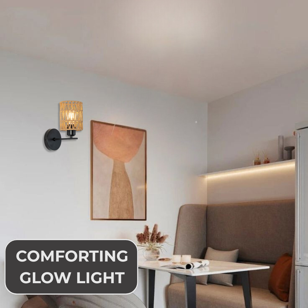 Modern Rustic Bamboo Wall Light Fixture