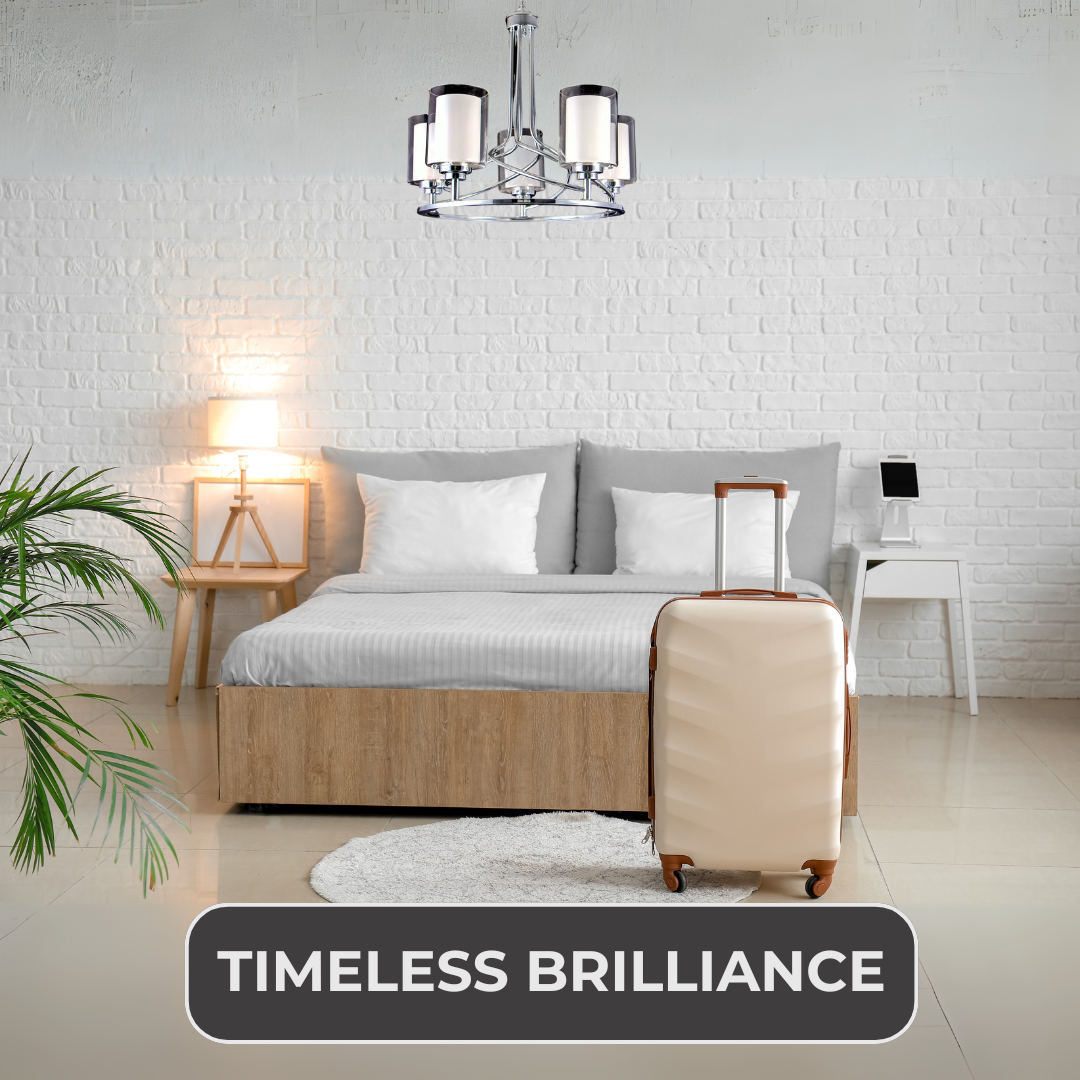 Modern Metal and Glass Chandelier