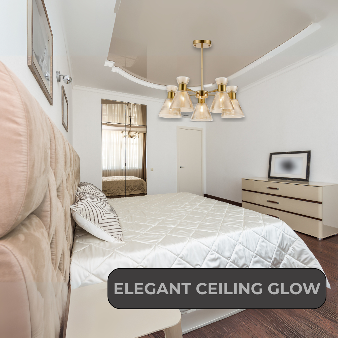 Golden Glass Copper Pendant Chandelier