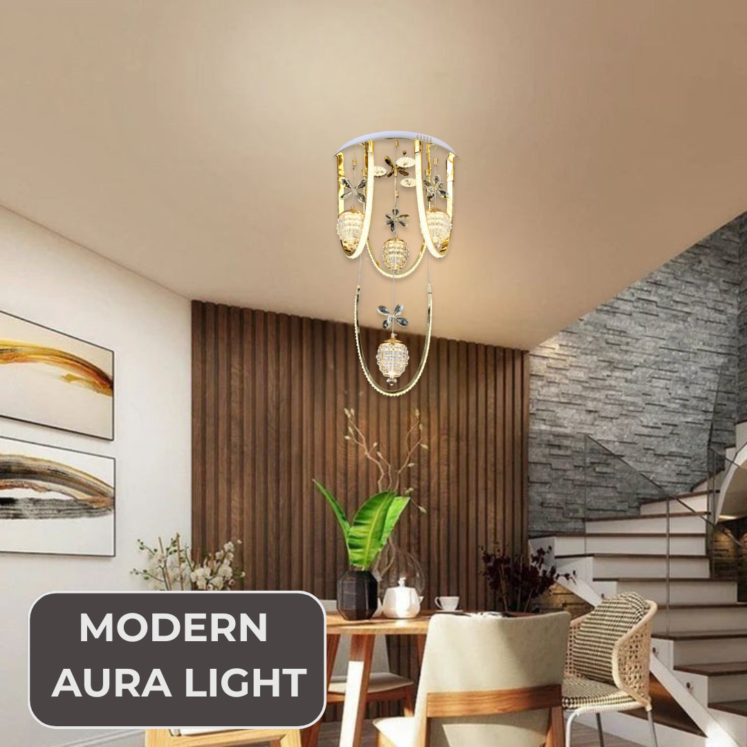 Majestic Gold Ceiling Crystal LED Chandelier