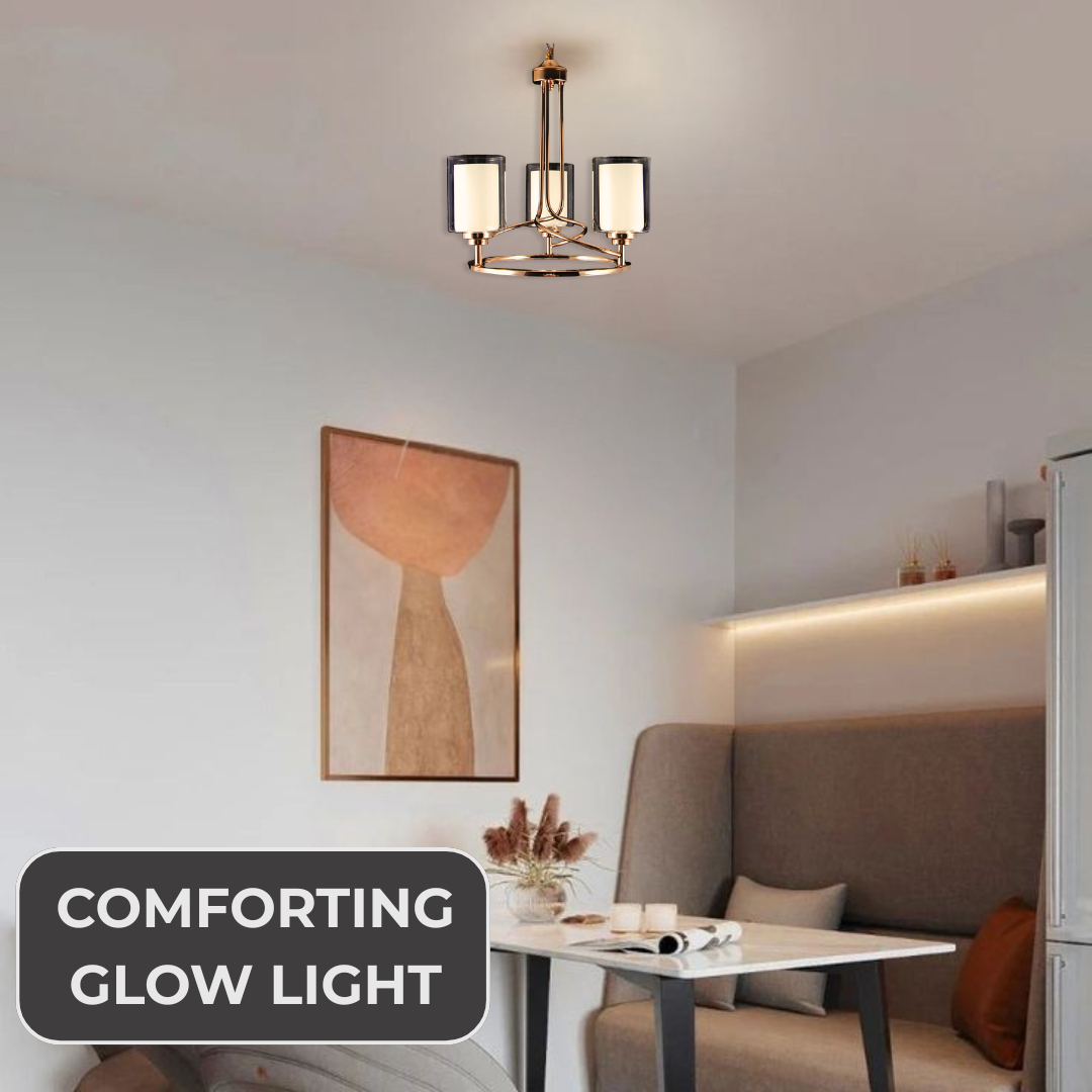 Modern Metal and Glass Chandelier