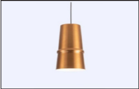 Castor One Light Pendant – Minimalist Gold Aluminum Shade with Matte White Interior