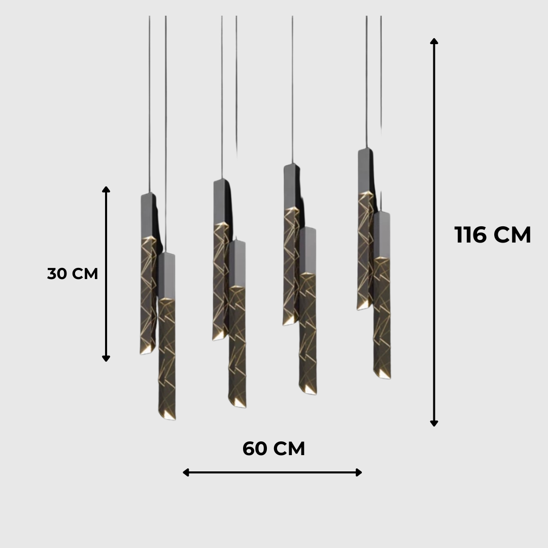 Long Crystal 3-Color LED Chandelier